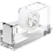 OfficeGoods Clear Acrylic Tape Dispenser with Silver Accent for 3/4” Tape