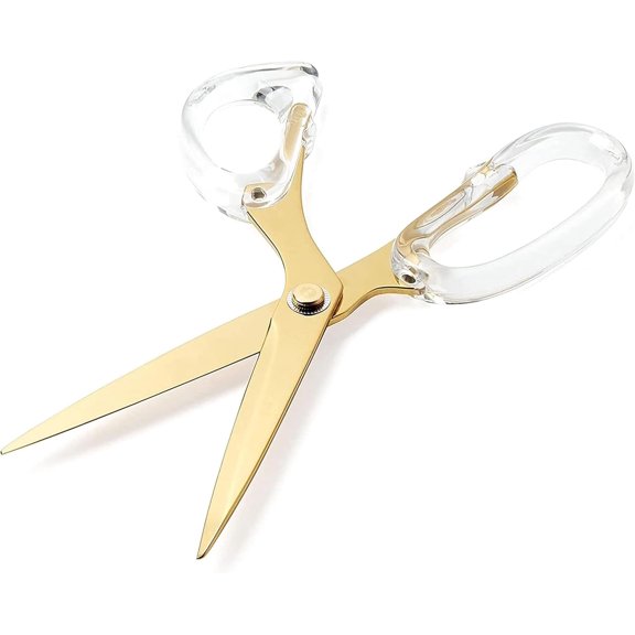 OfficeGoods Gold Stainless Steel Scissors with Clear Acrylic Handle for Home Office Arts and Crafts 9 Inch