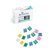 OfficeGoods No Slip Paper Fastener Clips 2 Box Refill 50 Small and 50 Large Multicolor Clips