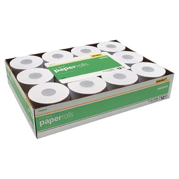 OfficeMax Add Roll 2-1/4", White, 12 pack