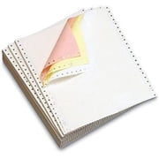 OfficeMax Continuous Computer Form Paper, 9-1/2"W X 11"L, 3 Part Color Carbonless Paper white, canary, pink, Blank,