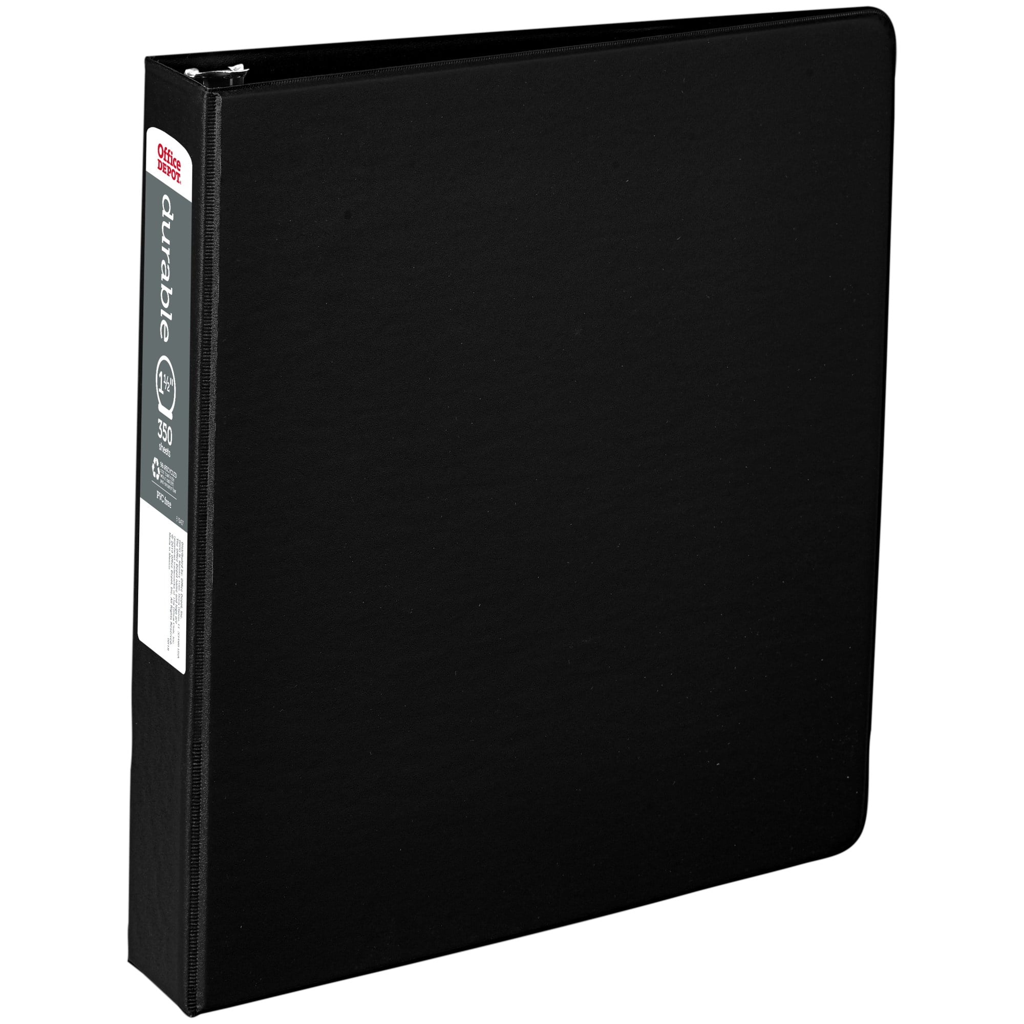 OfficeMax Durable Reference Binders with Round Ring 11/2", Black