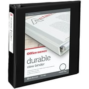 OfficeMax Durable View Binders with Round Ring 2, Black