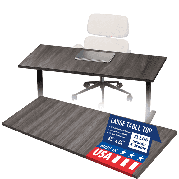 OfficeSimpli Table Top - 60 x 24 Inch Made in USA, Wood Desk Top for Sit Stand, Standing Desk Frame, Kitchen Countertop, Butcher Block, Workbench Table Tops for Home & Office - Iconic Maple