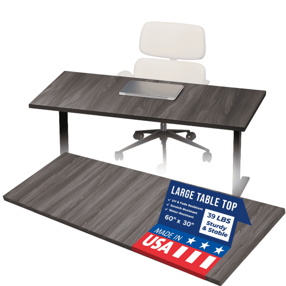 OfficeSimpli Table Top - 60 x 30 Inch Made in USA, Wood Desk Top for Sit Stand, Standing Desk Frame, Kitchen Countertop, Butcher Block, Workbench Long Table Tops for Home & Office - Iconic Maple