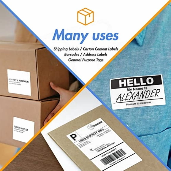 OfficeSmartLabels - 3" x 1.5" Direct Thermal Labels - Compatible with Zebra & Rollo Desktop Printers and More  1 Core, Permanent Adhesive & Perforated (950/Roll, 1900 Labels in 2 Rolls)