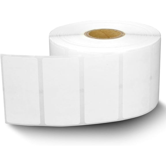 OfficeSmartLabels ZR1200100 Removable 2 x 1 Inch Direct Thermal Labels, Compatible with Zebra Printers (20 Rolls, White, 1300 Labels Per Roll, 1 inch Core)
