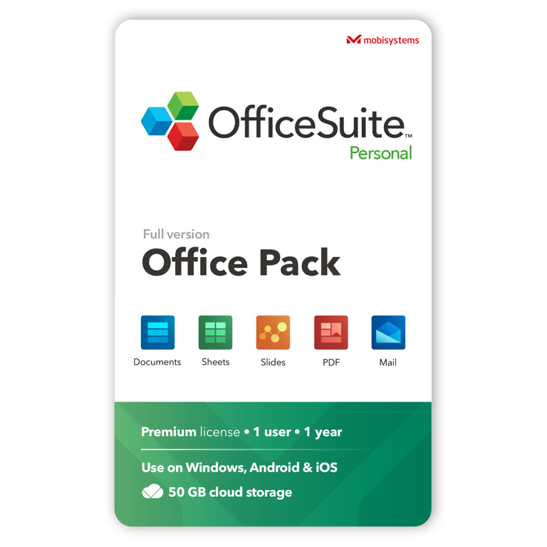 OfficeSuite Personal Compatible with Microsoft® Office Word® Excel