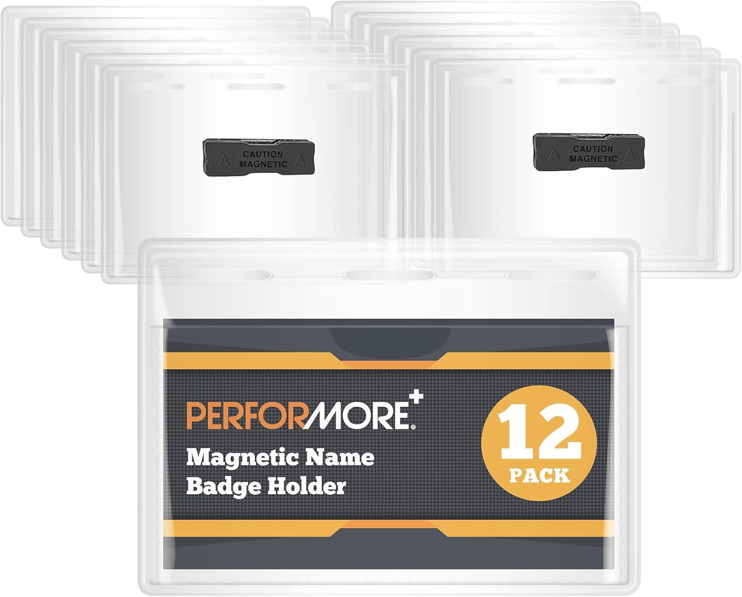 OfficeWerks Magnetic Name Badge Holder Kit, 12 Pack, 4" x 3"