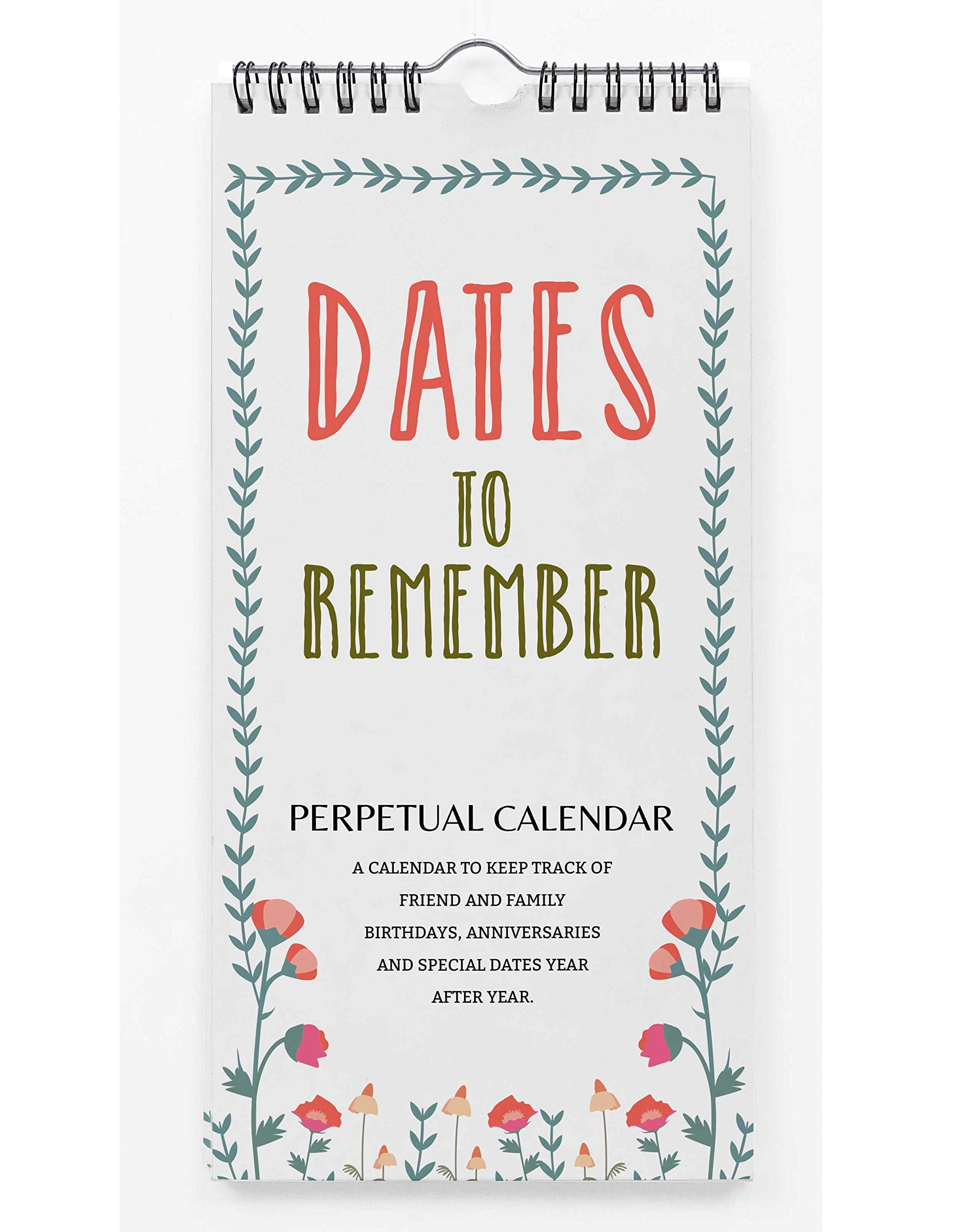 Inkdotpot Polka Dots Perpetual Calendar Birthday Wall Hanging Anniversary Special Event Reminder Calendar Book Journal Stationary Wall Hanging Birthday Gift Card Planner Organizer