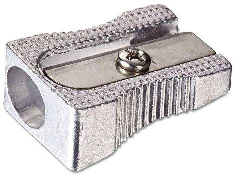 Officemate 30218 Metal Pencil Sharpener, Metallic Silver, 4/Pack