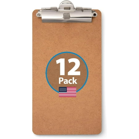 Officemate 5" x 9" Clipboard for Receipts, Low Profile Metal Clip & Pen Holder on Top, Memo Size for Restaurants, Hotels, Food Trucks, Bars, Schools, and Other Venues, 12 Clipboards (83156)