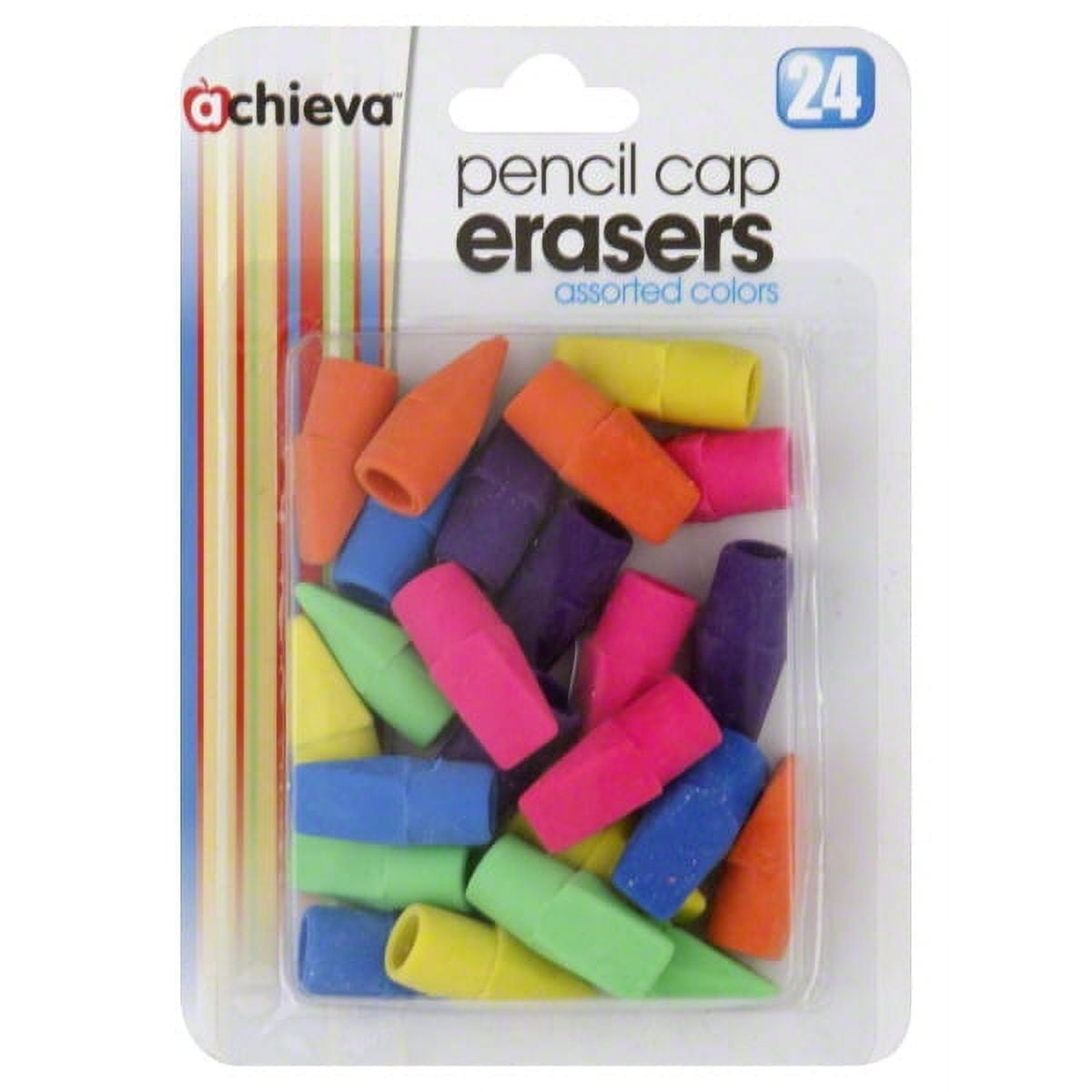 Officemate Achieva Pencil Eraser Caps, 24 in a Pack, Assorted Colors (30552)