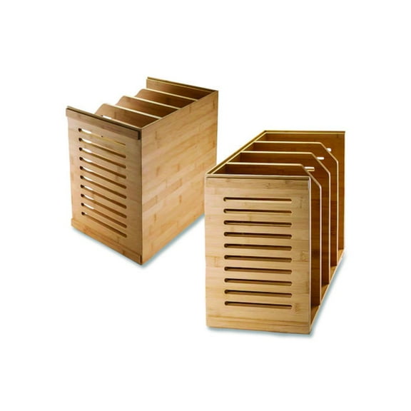 Officemate Bamboo Magazine File, 14.09 x 14.41 x 14.41, Brown