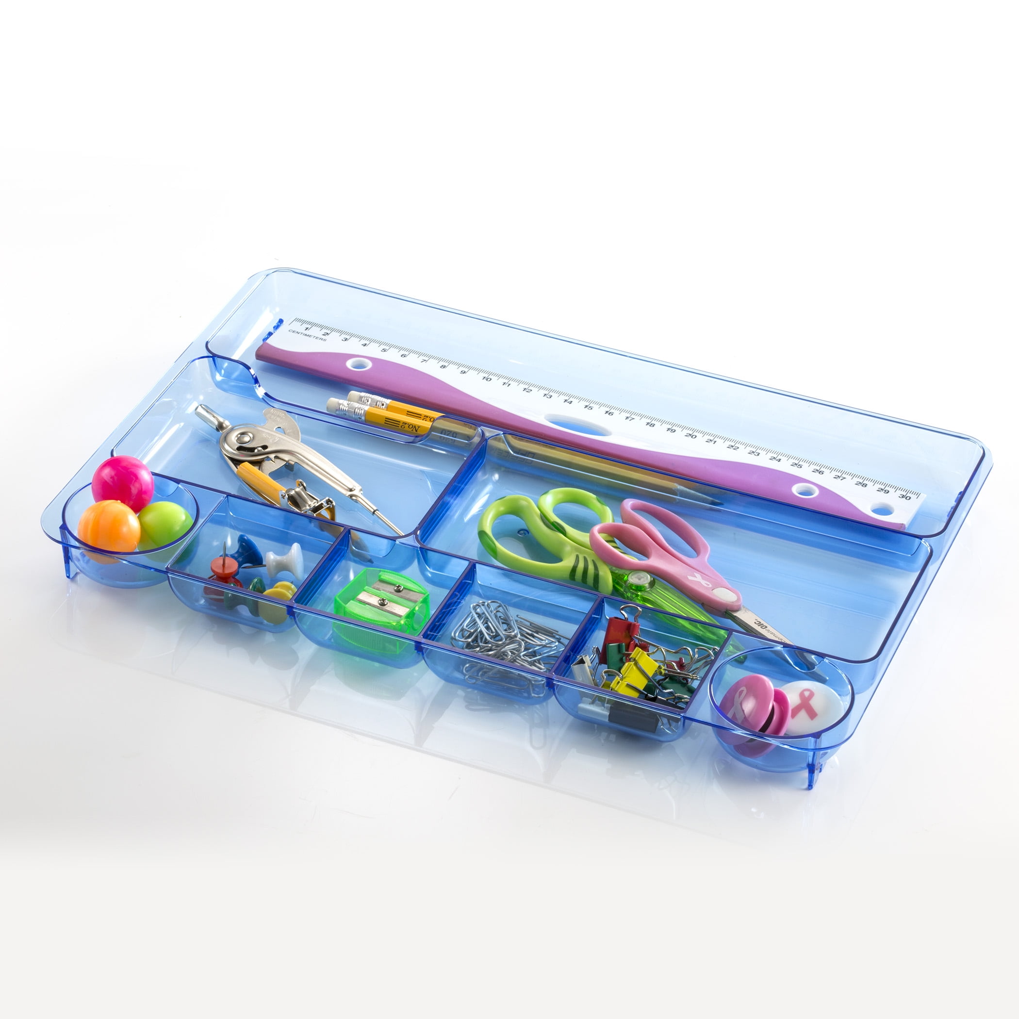 Officemate Blue Glacier Drawer Tray - 9 Compartment(s) - 1.1 Officemate Blue Glacier Drawer Tray - 9 Compartment(s) - 1.1