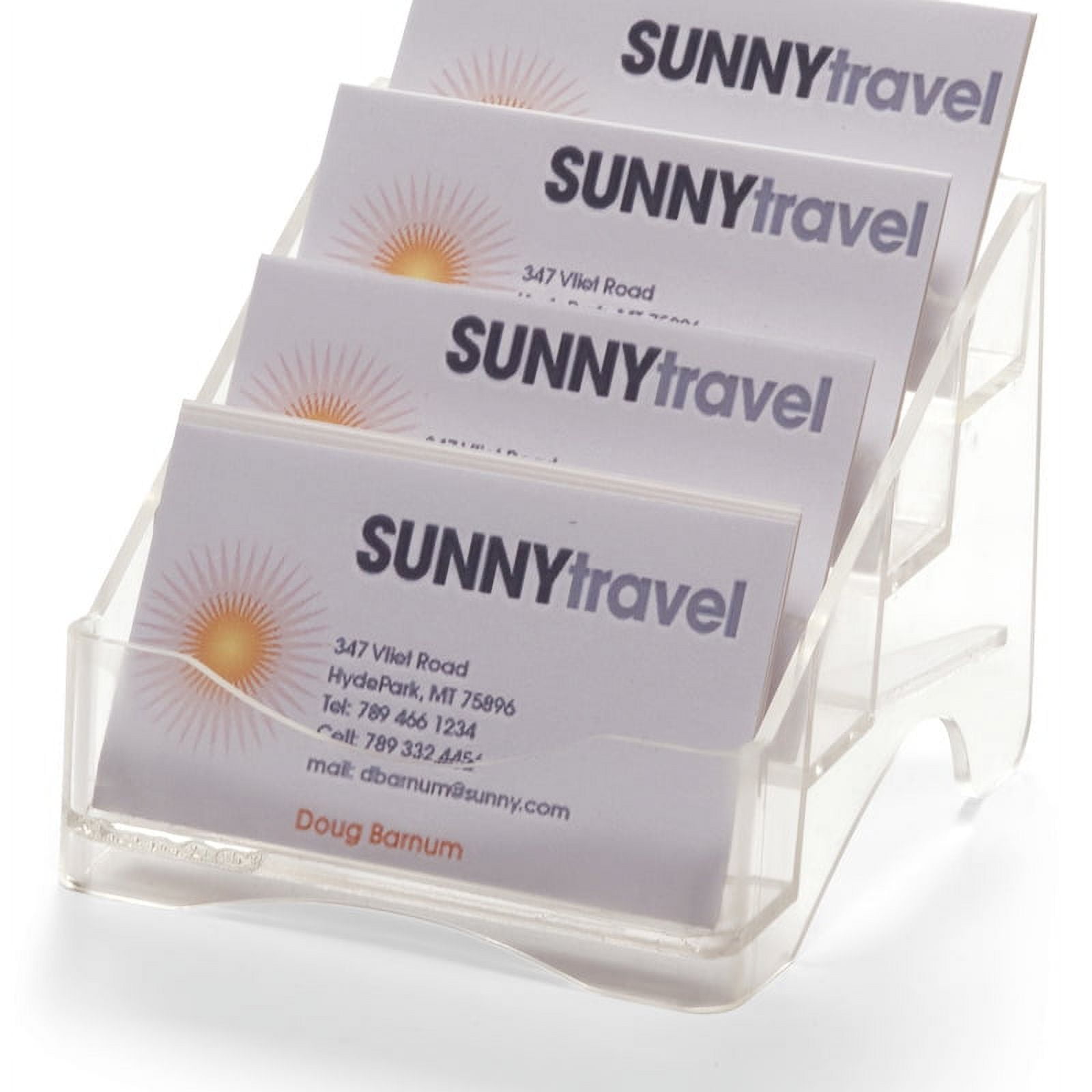 Officemate Business Card Holder Rack, 4Tier, Clear (23015)