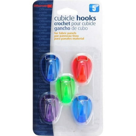 Officemate Cubicle Hooks - Standard - 5 / Pack - Assorted | Bundle of 10 Packs
