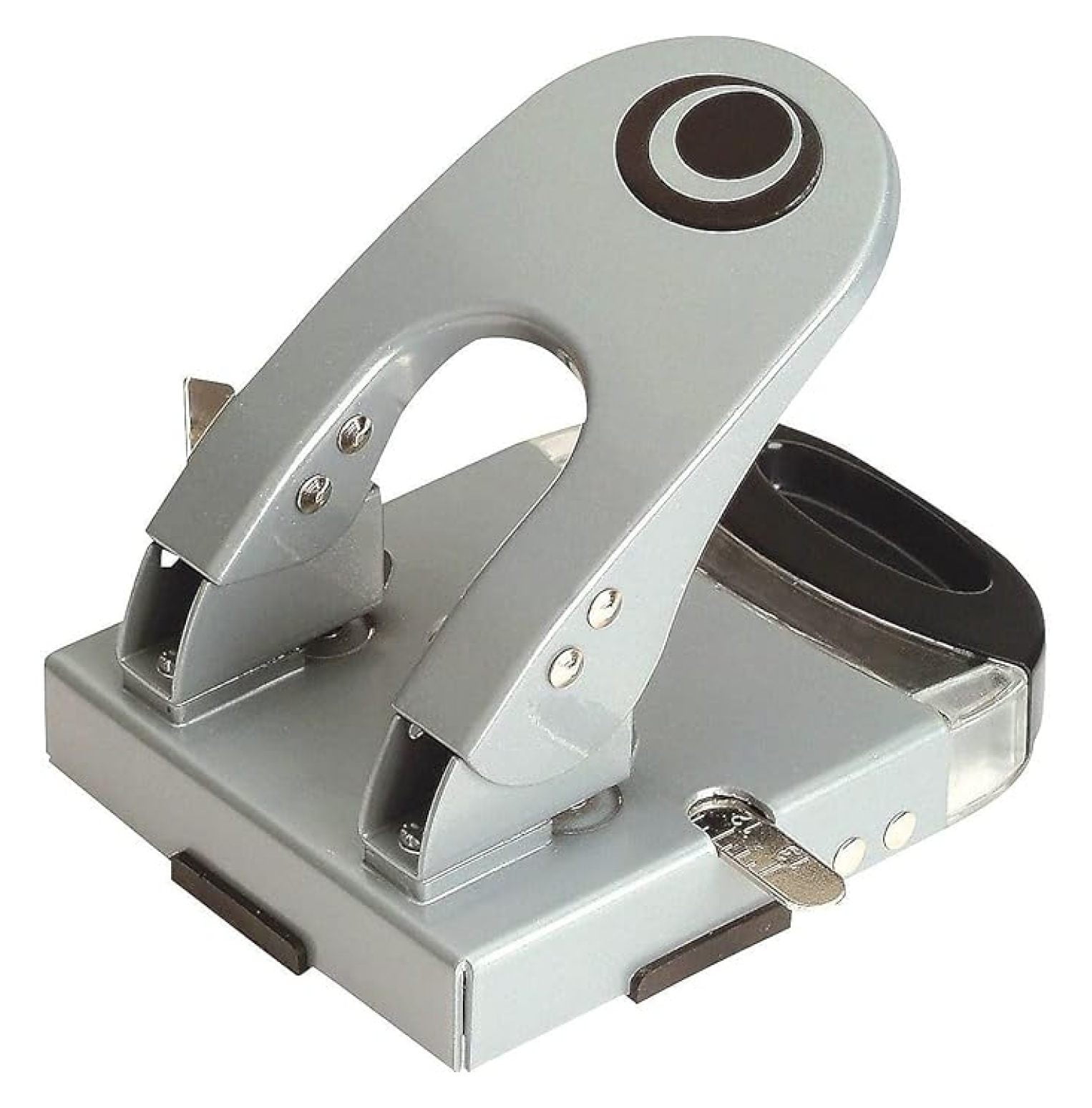 Officemate Deluxe 2-Hole Punch with Chip Drawer, 50 Sheet Capacity, Silver/Navy (90101)