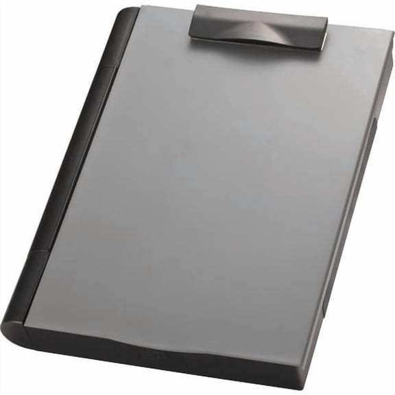 Officemate Double Storage Top-opening Form Holder, 0.75" Clip Capacity, Top Opening, 9" x 12" Sheet Size, Plastic, Gray (83357) | 5-Pack (5 Total)