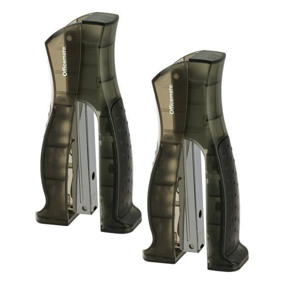 Officemate Full-Strip Plastic Transparent Stand-Up Stapler, Pack of 2