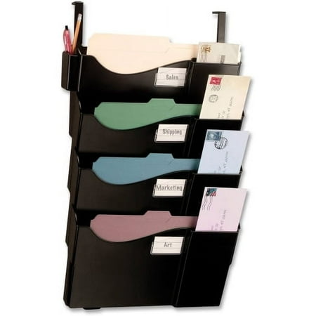 Officemate Grande Centrale Filing System, 4 Pockets, Black (21728)