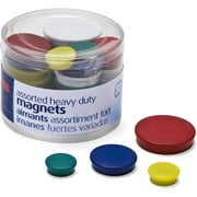 Officemate Heavy-Duty Magnets, Assorted Colors, Pack Of 30 (92501)