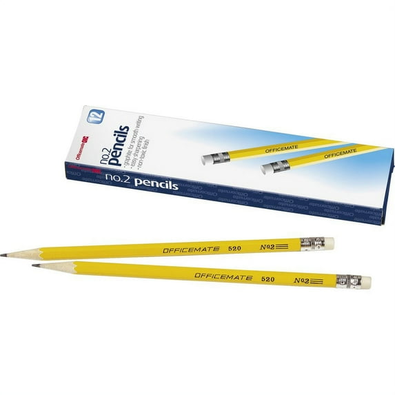 Officemate No. 2 Wood Pencils - #2 Lead - Yellow Wood Barrel - 1 Dozen | Bundle of 2 Dozen
