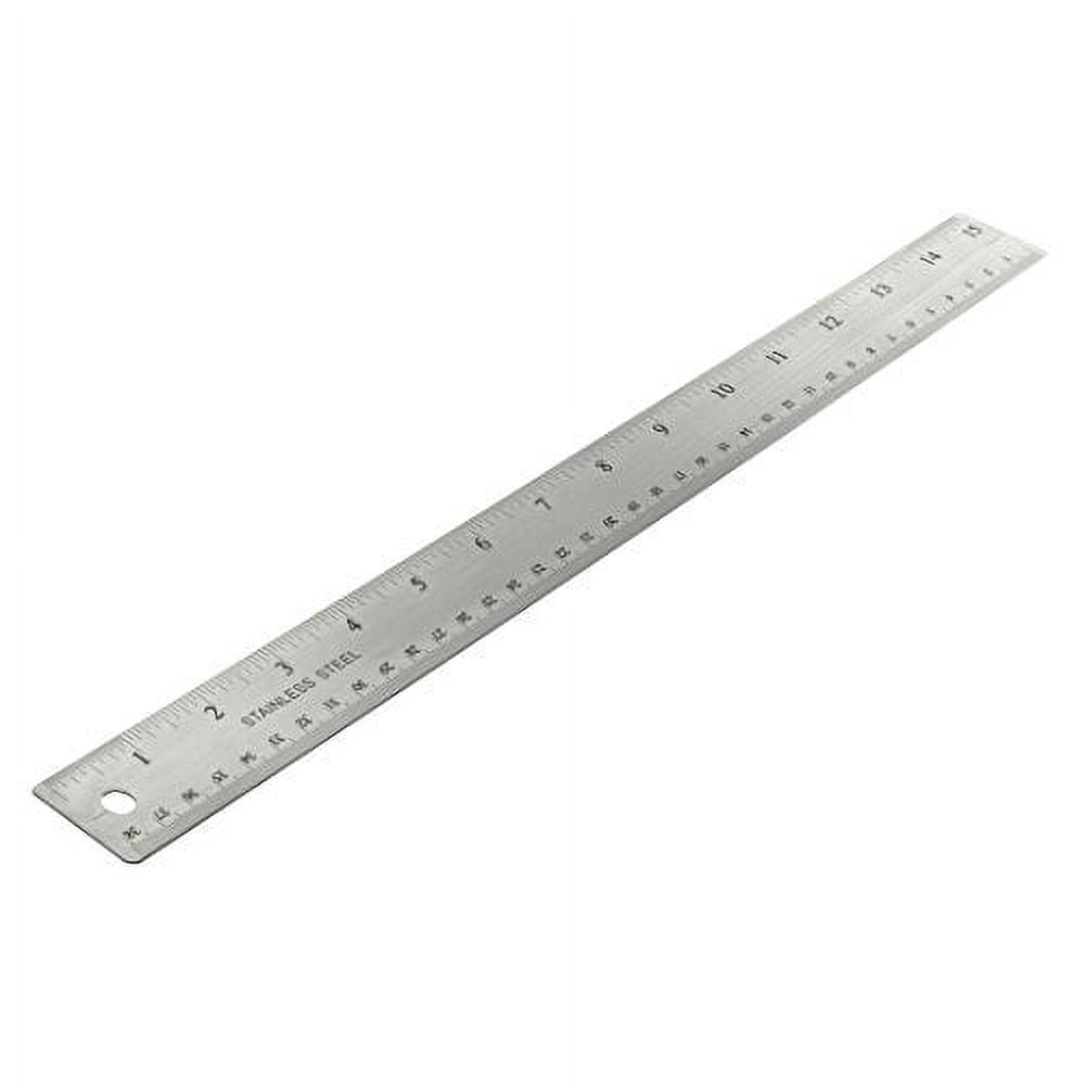 Officemate OIC Classic Stainless Steel Metal Ruler, 15 inches with Metric  Measurements, Silver, 15 L x 1.25 W (66612) 