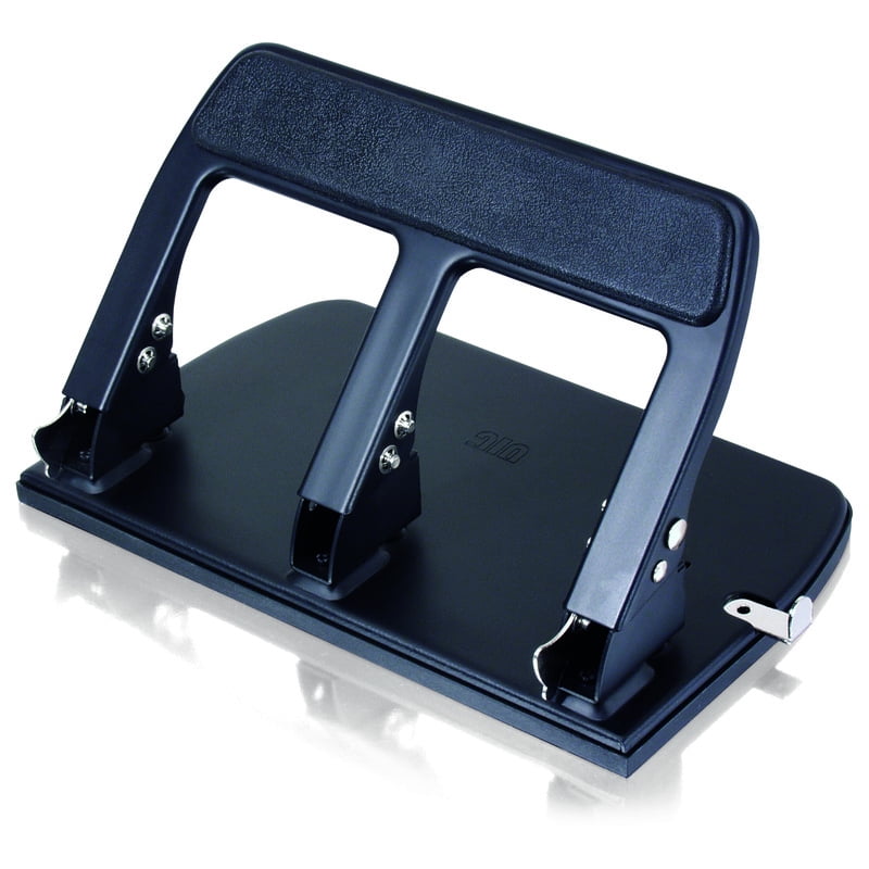 Officemate OIC Heavy Duty 3-Hole Punch with Padded Handle, 40-Sheet Capacity, Black (90089)