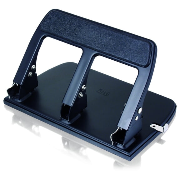 Officemate OIC Heavy Duty 3-Hole Punch with Padded Handle, 40-Sheet Capacity, Black (90089)