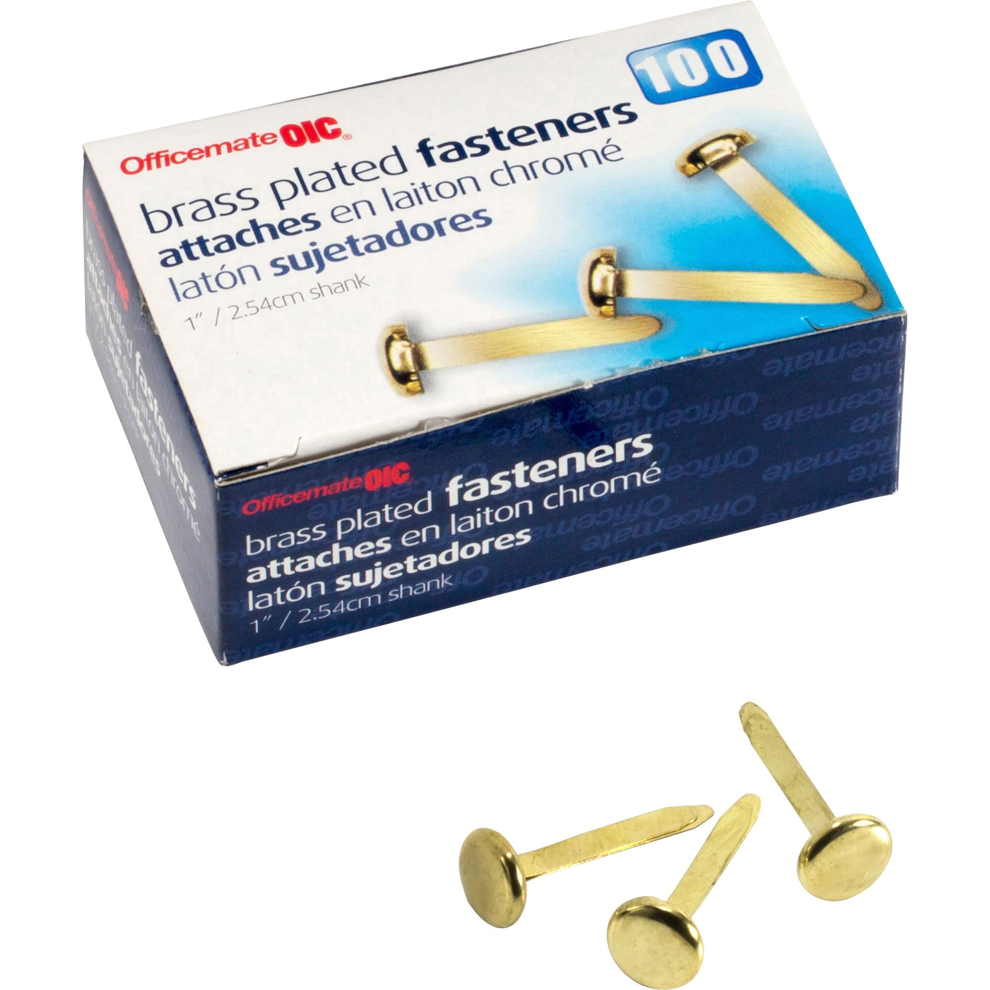 Office Depot Brand Round Head Fasteners 1 Brass Pack Of 100