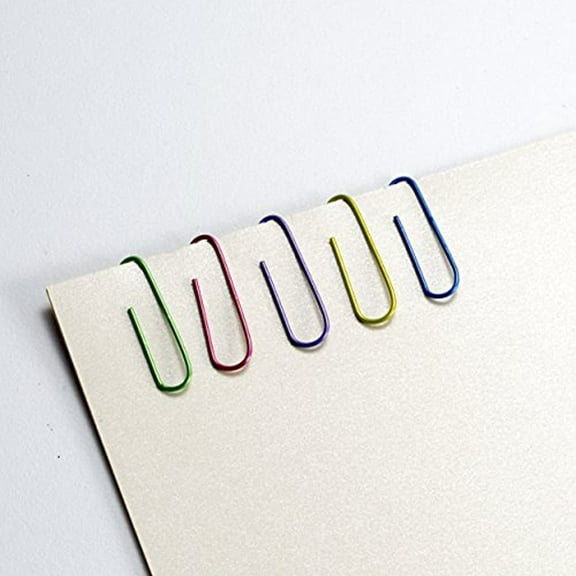 Officemate PVC-Free Assorted Color Coated Paper Clips, 2, 600 per Tub (97225)