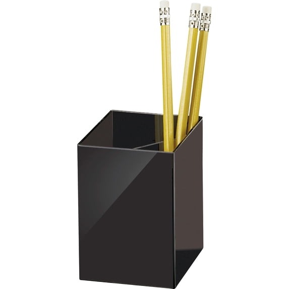 Officemate Pencil Cup with 3 Compartments, Black (93681)