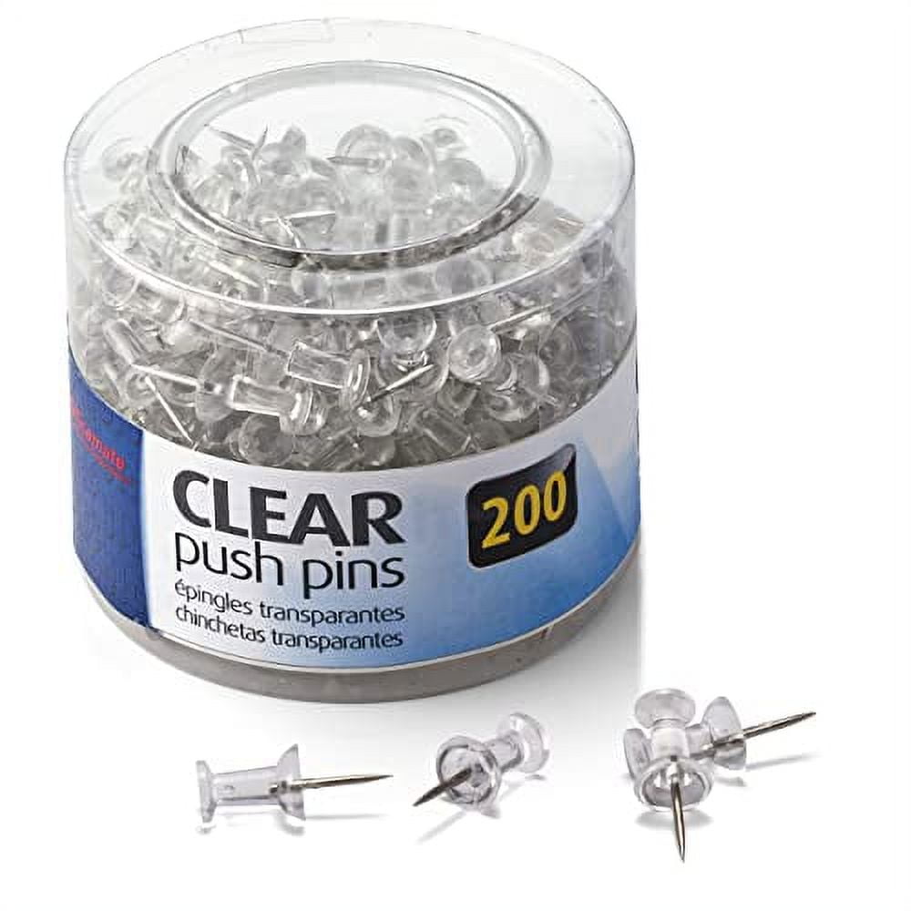 100 Pcs Push Pin Clear Thumb Tacks Transparent Drawing Cork Board Office  Pushpin
