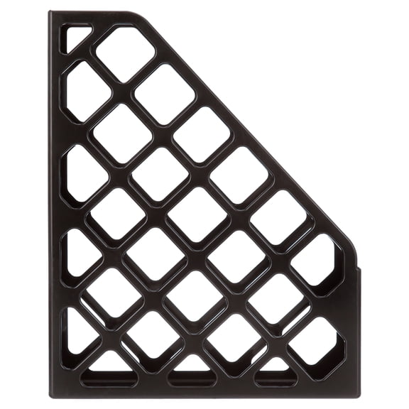 Officemate Recycled Magazine File, Stores Magazines, Brochures and Literature Upright, Desk or Bookshelf Organizer, Black