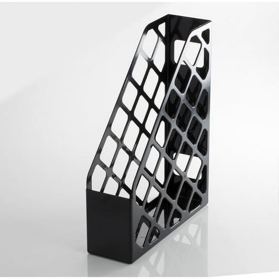 Officemate Recycled Plastic Open Top Magazine File - Black - Plastic - 1 Each | Bundle of 10 Each