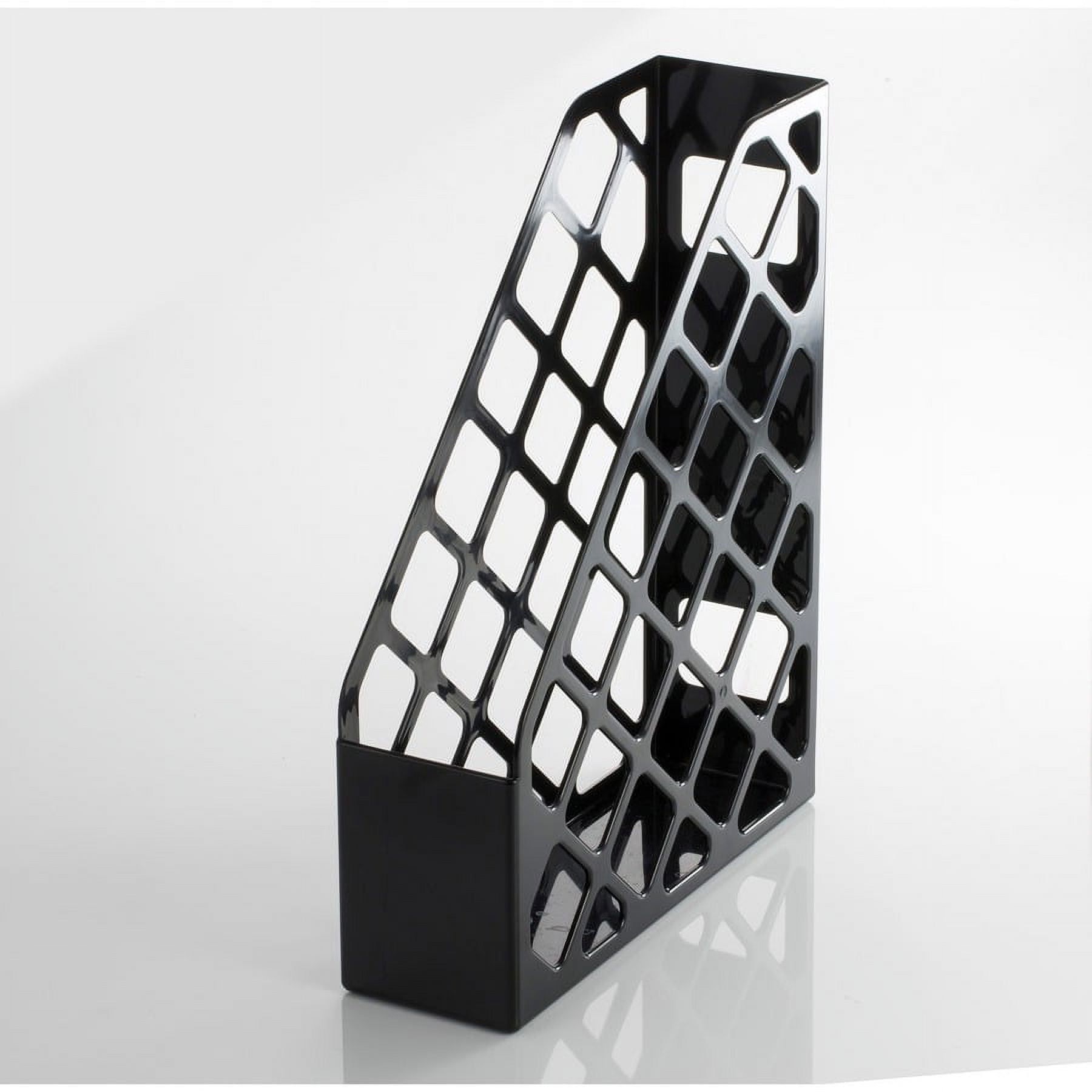 Officemate Open Top Magazine File - Black - Plastic - 1 Each Officemate Open Top Magazine File - Black - Plastic - 1 Each
