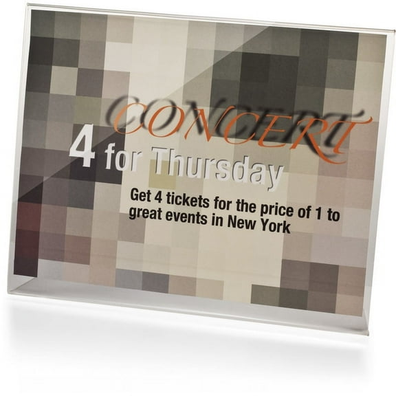 Officemate Slanted Horizontal Sign Holder, 11 x 8.5 inches, Clear (23023)