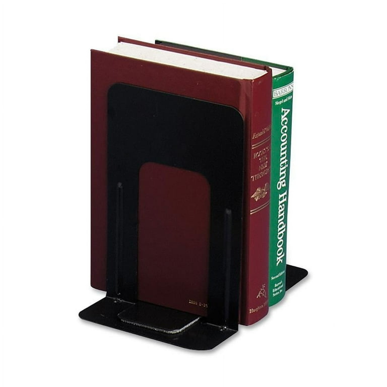 Steel Bookends, Nonskid, 4.75 x 5.13 x 5, Black, 1 Pair Steel Bookends, Nonskid, 4.75 x 5.13 x 5, Black, 1 Pair
