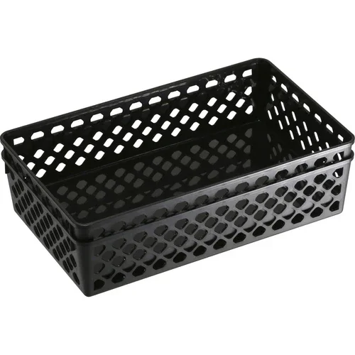 Officemate Supply Basket Stackable Large 2/Pk Black 26202