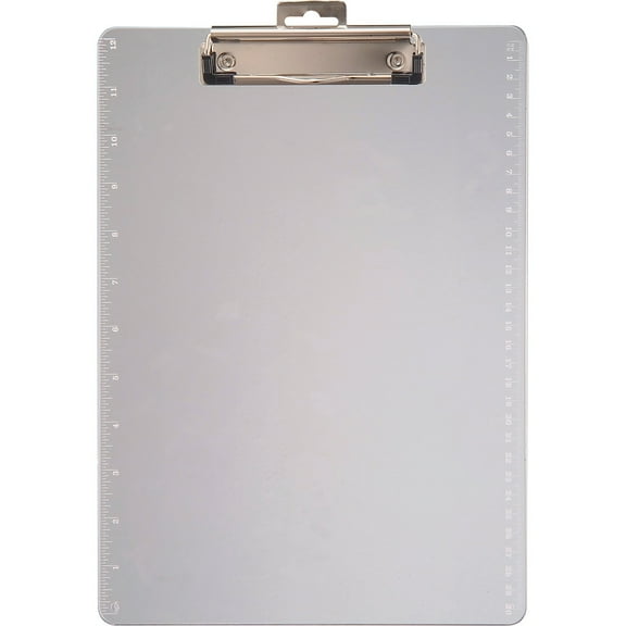 Officemate Transparent Plastic Clipboard with 12-Inch Ruler, Letter Size, Low Profile, Clear (83016)