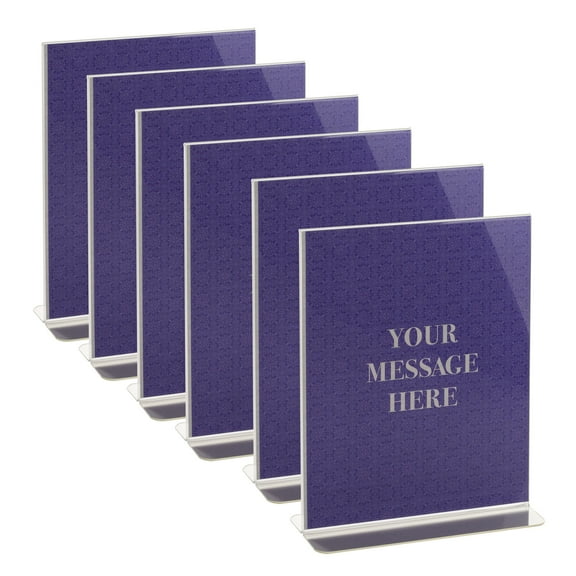 Officemate Upright Vertical Sign Holder, 8.5 x 11 inches, 6/Pack, Clear (23063)