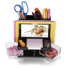 Officemate VersaPlus Photo Desk Organizer, 9 Compartments, Black (23112)