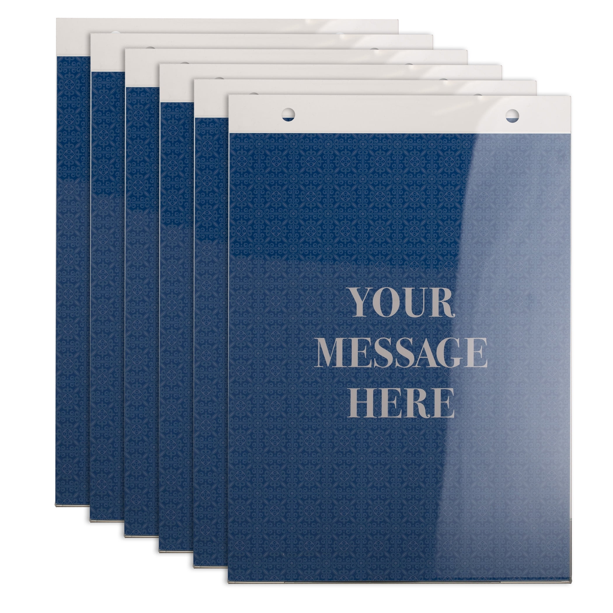 Clear Plastic Vertical Wall Mount Sign Holder 8.5 x 11 Inches, 6-Pack