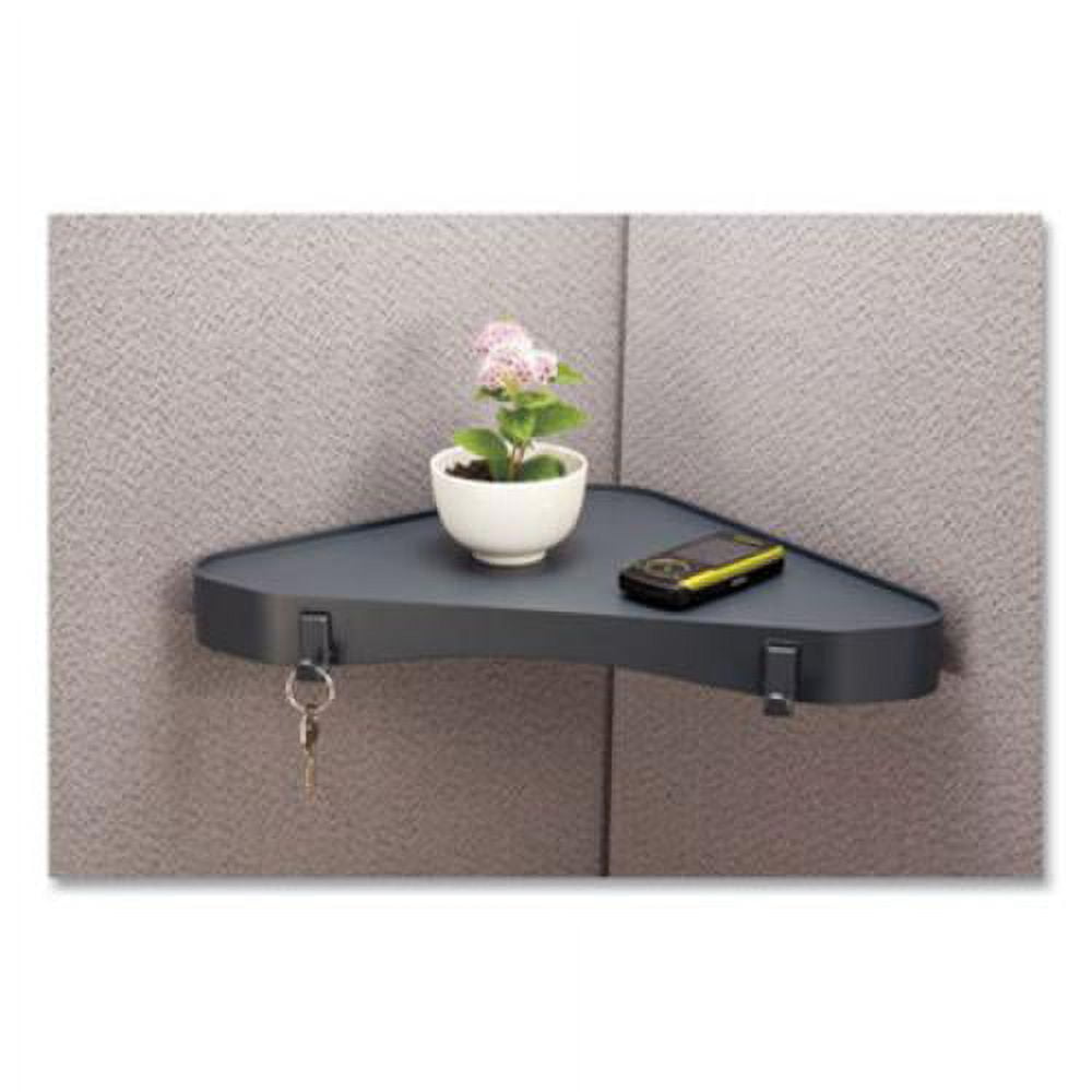Officemate Verticalmate Corner Shelf, Slate Gray, 141/2 x 10 x 11/4