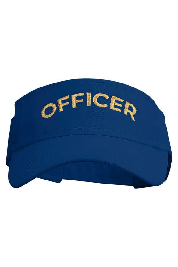 Officer Embroidered Cotton Twill Sun Visor - Royal OSFM
