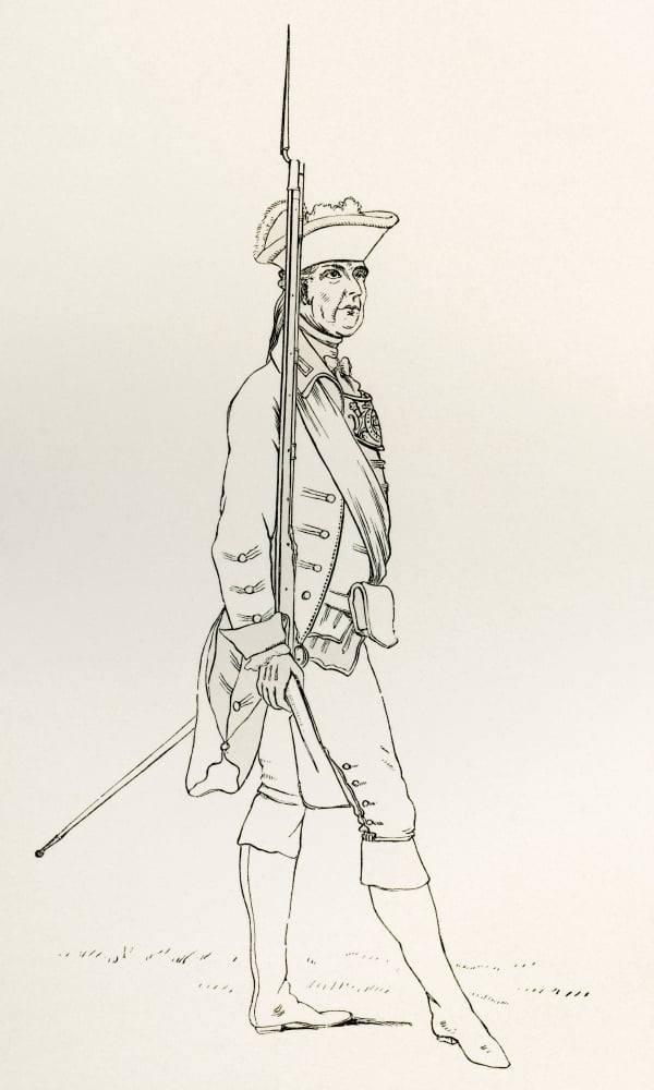 Officer Of The Norfolk Militia With A Fusil And Gorget AD 1759 From The British Army Its Origins Progress And Equipment Published 1868 Canvas Art - Ken Welsh Design Pics (11 x 18)
