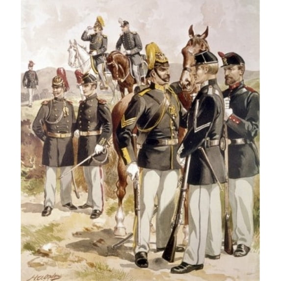 Officers & Enlisted Men: Cavalry and Artillery by Henry Alexander Ogden Poster Print