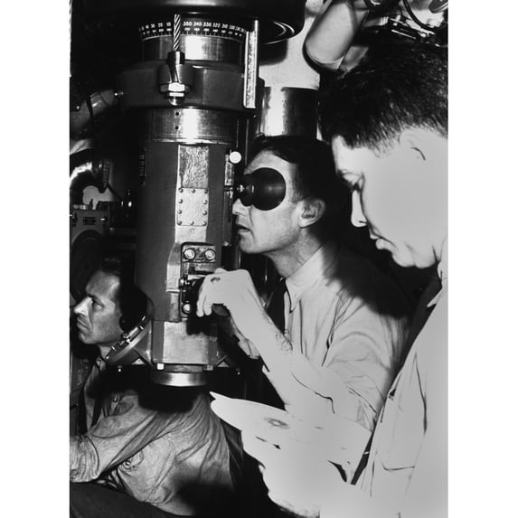 Officers In The Conning Tower Of U.S. Submarine History (24 x 36)
