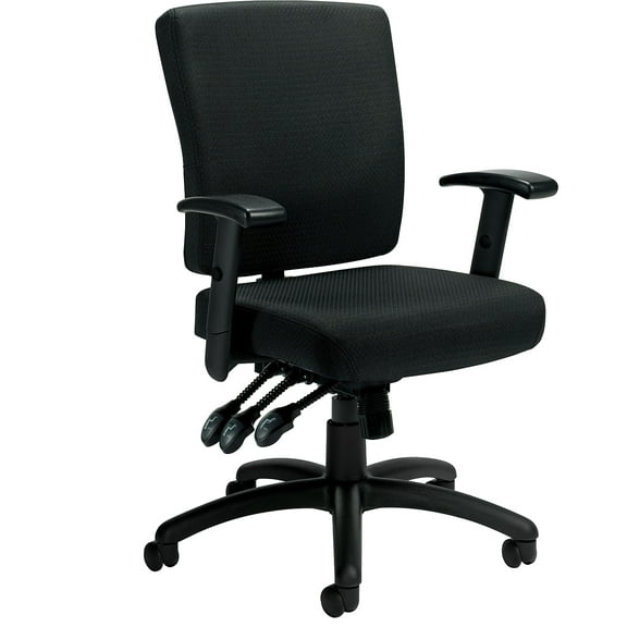 Offices To Go Fabric Multifunction Chair Black Adjustable Arms (OTG11950)